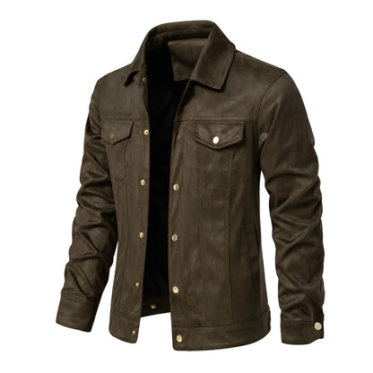 Strets & Hill Men's Suede Leather Jacket for Autumn Style