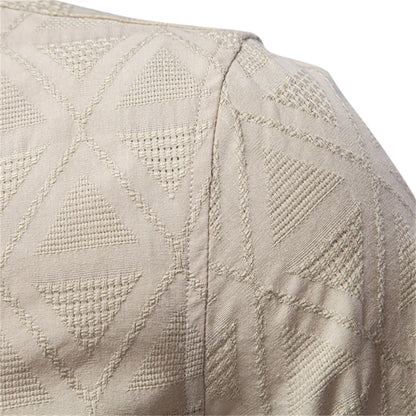 ストレッツ＆ヒル メンズ カジュアル コットン ジャカード サマーシャツ