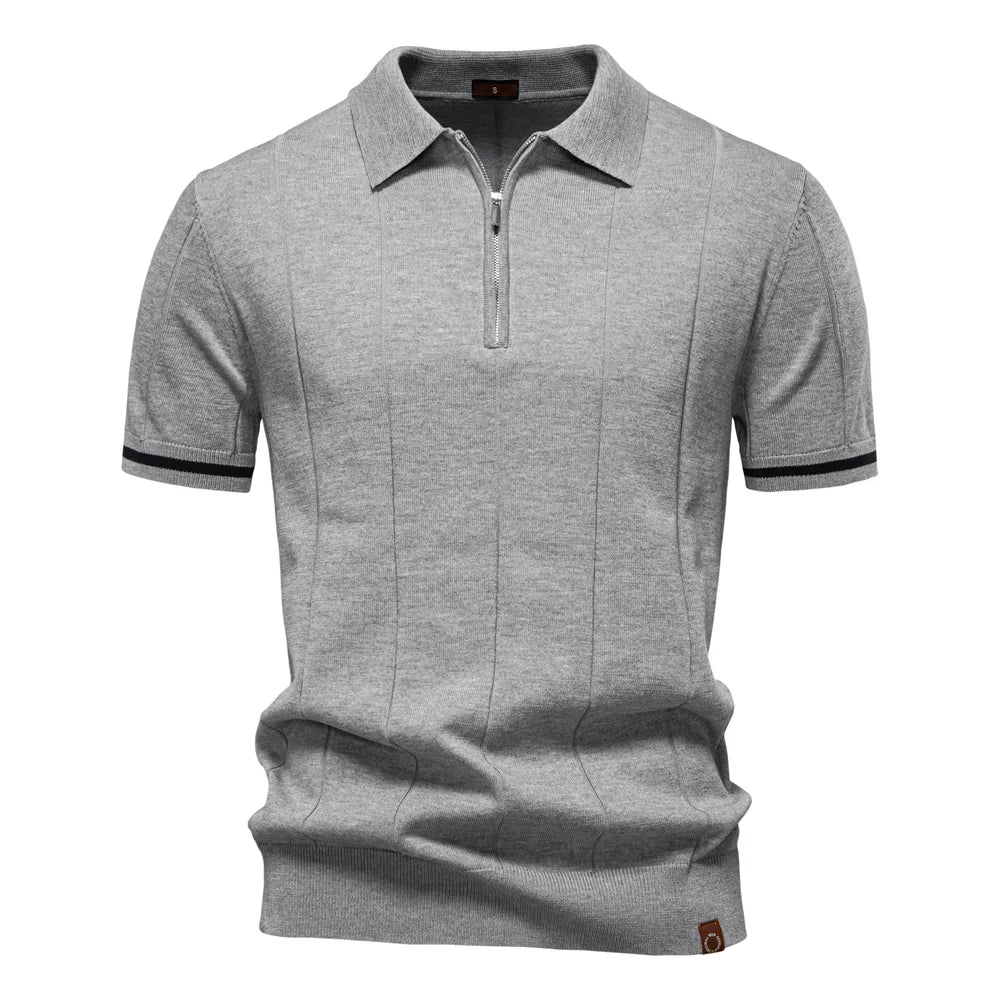 Slim Fit Zipper Polo Shirt
