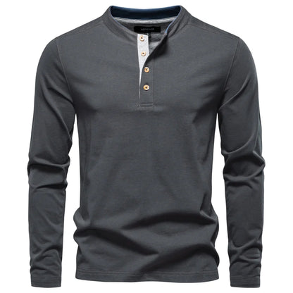 Thermal Long Sleeve Henley Collar Shirt