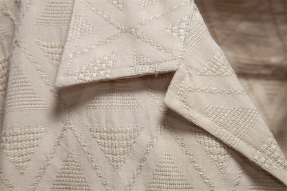 ストレッツ＆ヒル メンズ カジュアル コットン ジャカード サマーシャツ