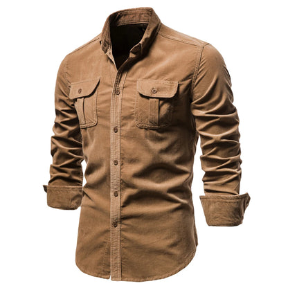 Strets & Hill Slim Fit Cotton Corduroy Men’s Shirt for Fall