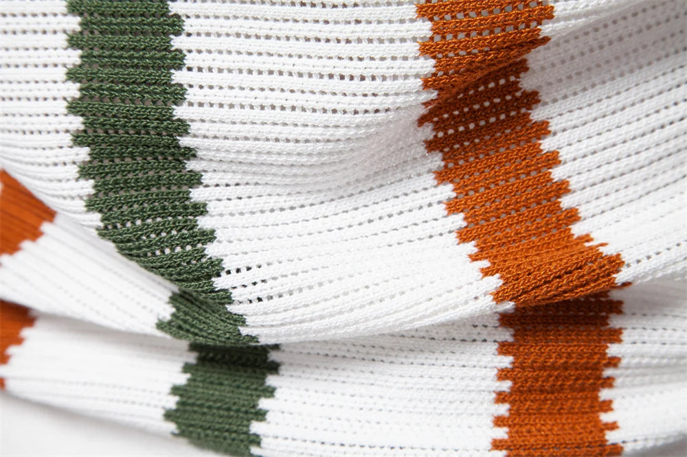 Ribbed Knit Polo Shirt