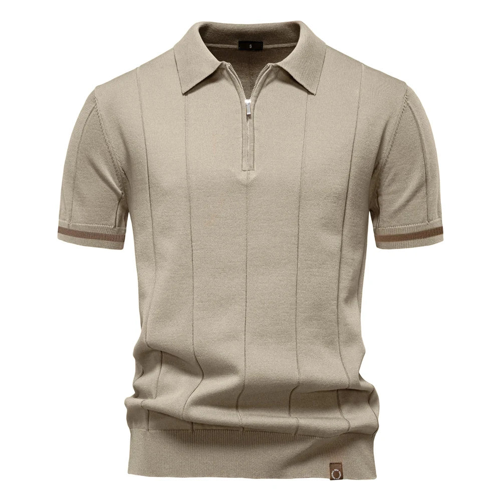 Slim Fit Zipper Polo Shirt