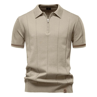 Slim Fit Zipper Polo Shirt