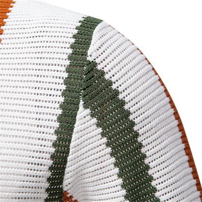 Ribbed Knit Polo Shirt