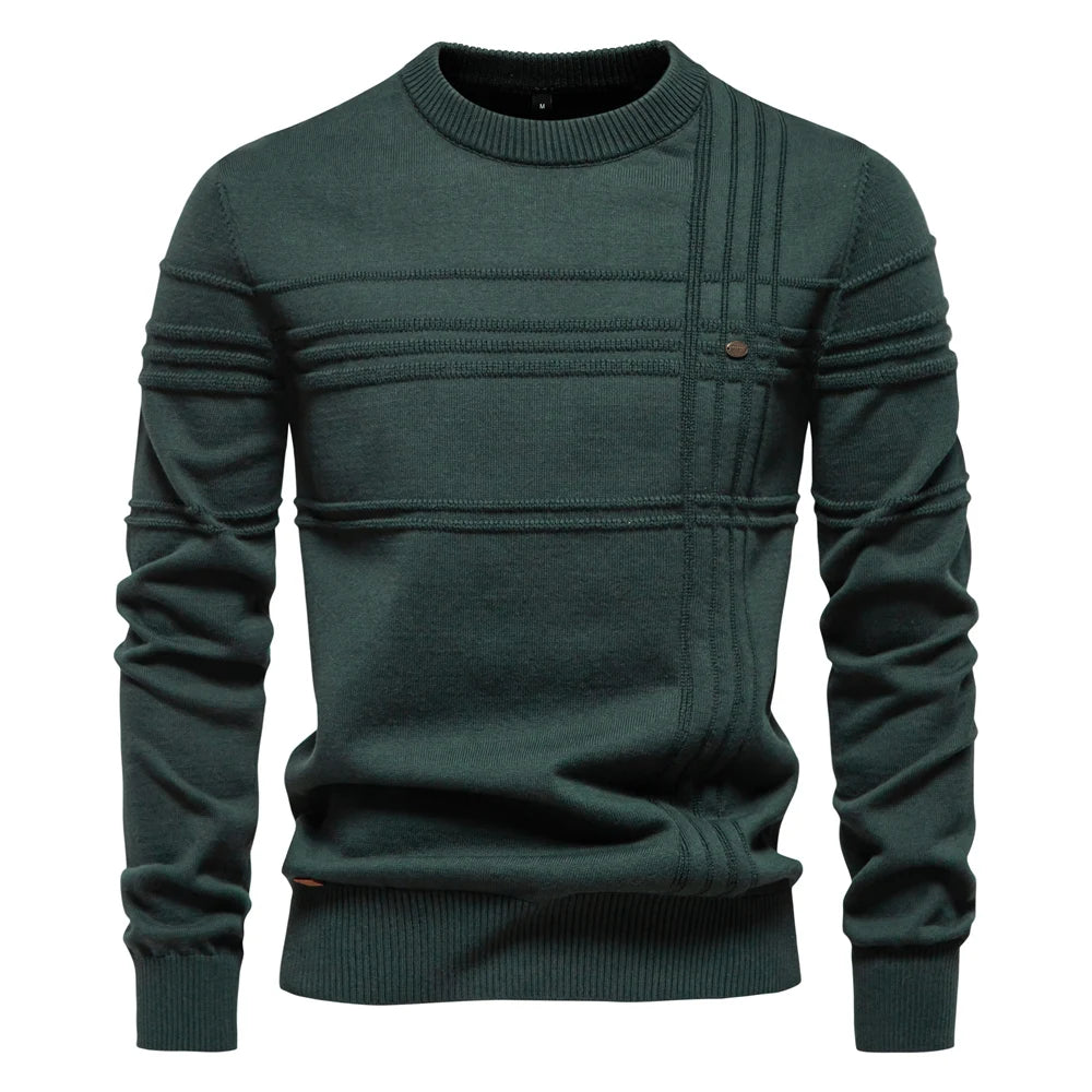 Strets & Hill Men's Knitted Crewneck Sweater for Warmth