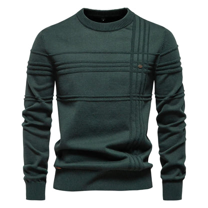 Strets & Hill Men's Knitted Crewneck Sweater for Warmth