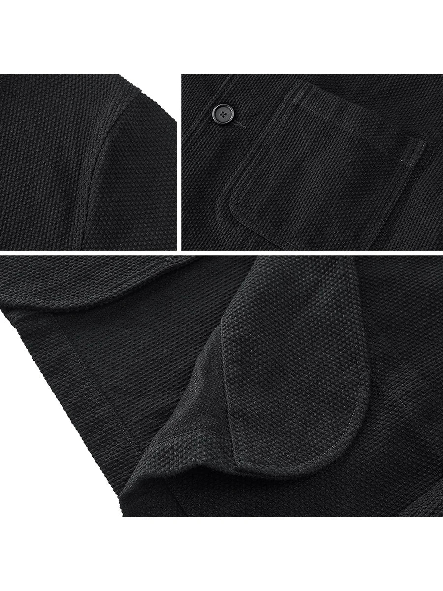 Autumn And Winter Plant Dyed Cotton Retro Ink-Dyed Suit Jacket