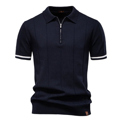 Slim Fit Zipper Polo Shirt