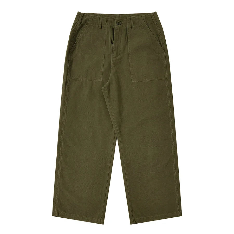 American Retro Army Green Overalls Casual Pants