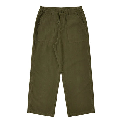 American Retro Army Green Overalls Casual Pants