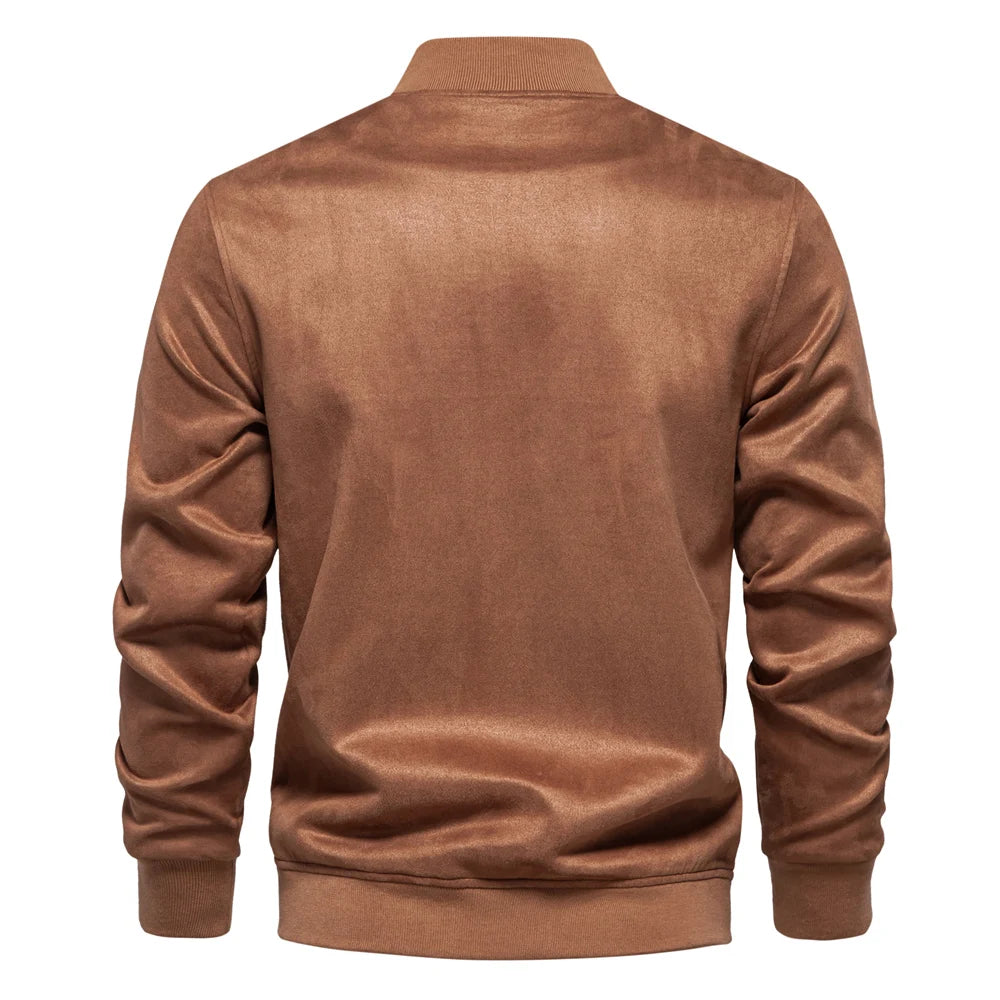 Strets & Hill Men's Suede Bomber Jacket for Casual Style