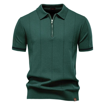 Slim Fit Zipper Polo Shirt
