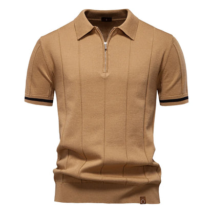 Slim Fit Zipper Polo Shirt