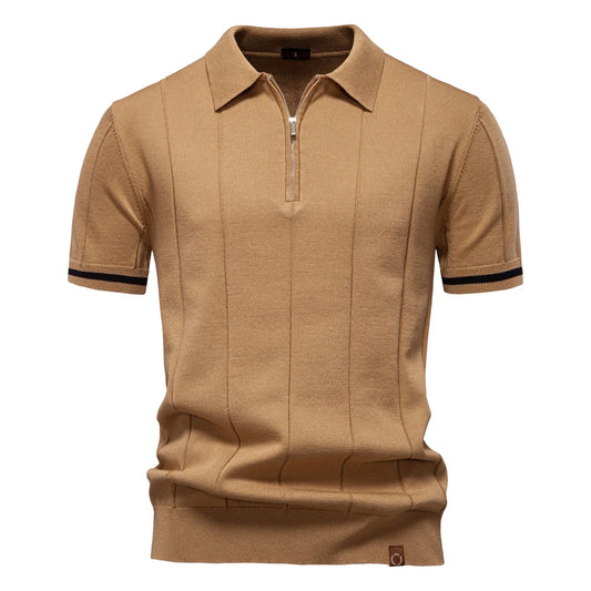 Slim Fit Zipper Polo Shirt