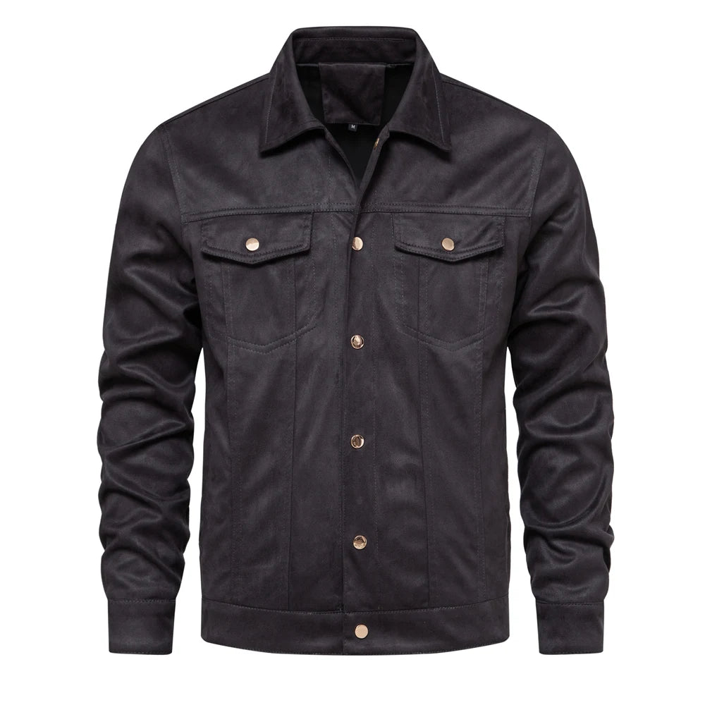 Strets & Hill Men's Suede Leather Jacket for Autumn Style