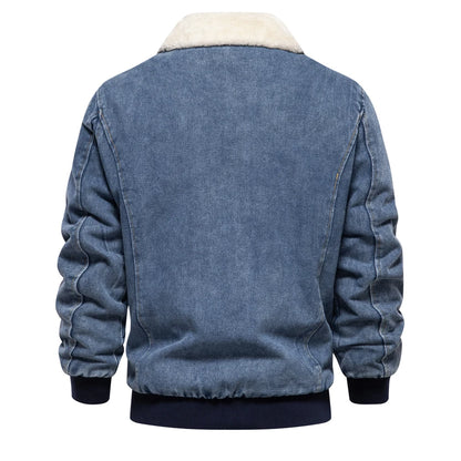 Autumn Winter Fur Collar Denim Jacket