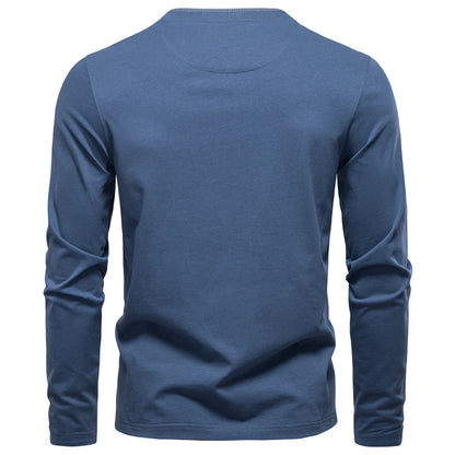 Thermal Long Sleeve Henley Collar Shirt