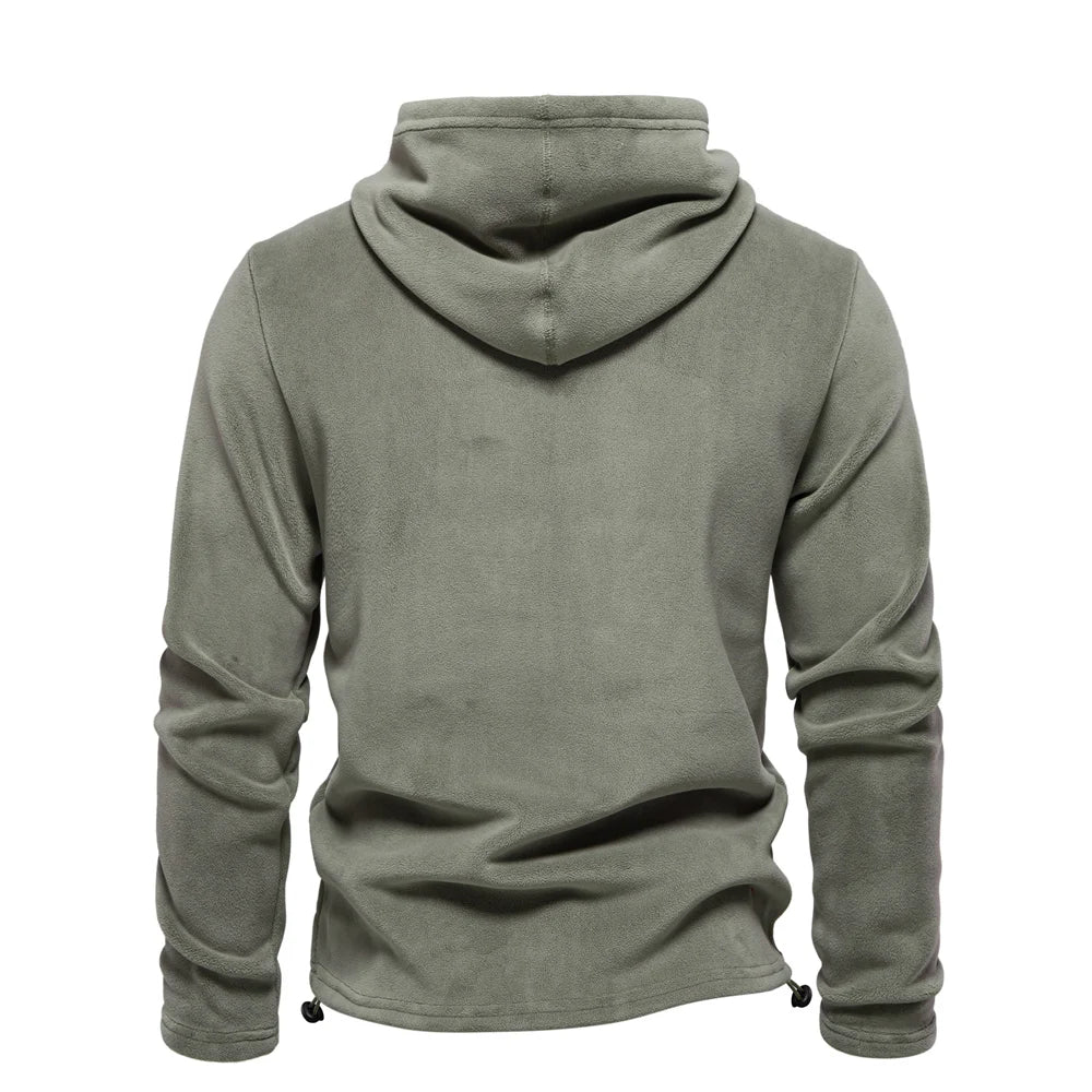 Autumn Winter Solid Fleece Hoodie