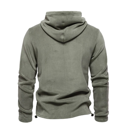 Autumn Winter Solid Fleece Hoodie