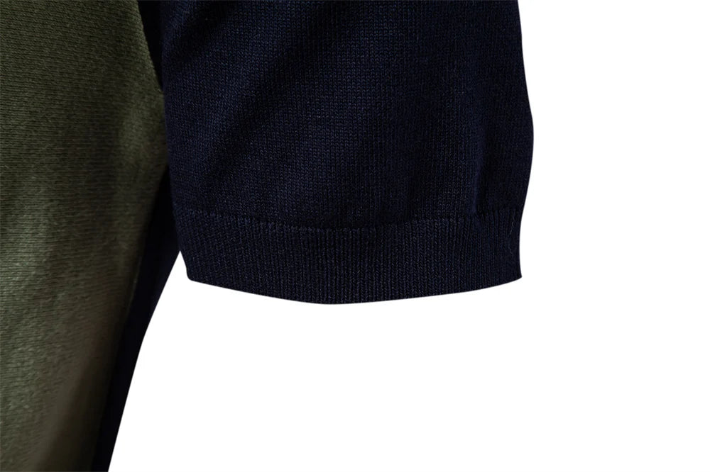 Classic Striped Mesh Polo Shirt