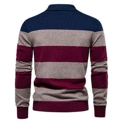 Strets & Hill Men's Cotton Button-Up Polo Sweater Knit Top