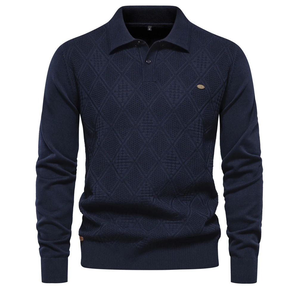 Strets & Hill Men’s Cotton Polo Sweater for Casual Elegance
