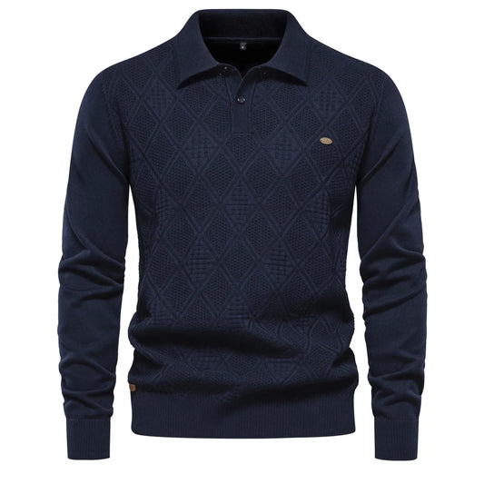 Strets & Hill Men’s Cotton Polo Sweater for Casual Elegance