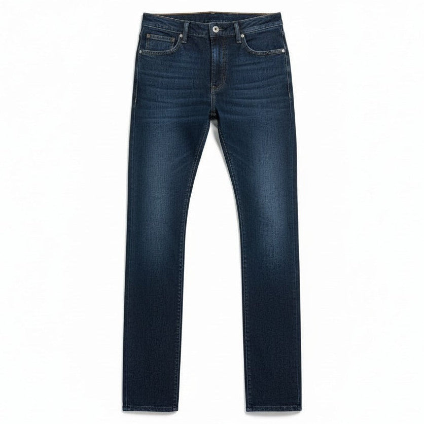 Pair of blue jeans on a white background