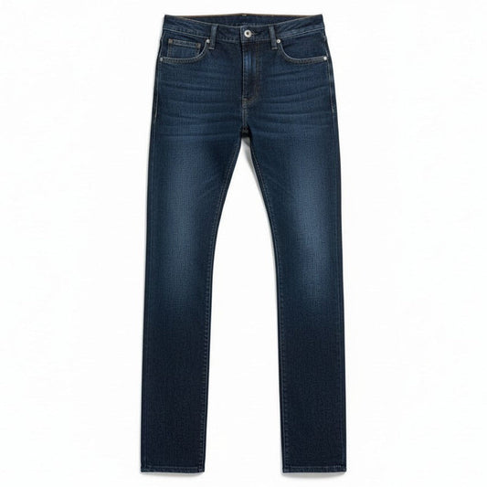 Pair of blue jeans on a white background